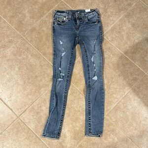 True Religion Mid Rise Super Skinny Jeans